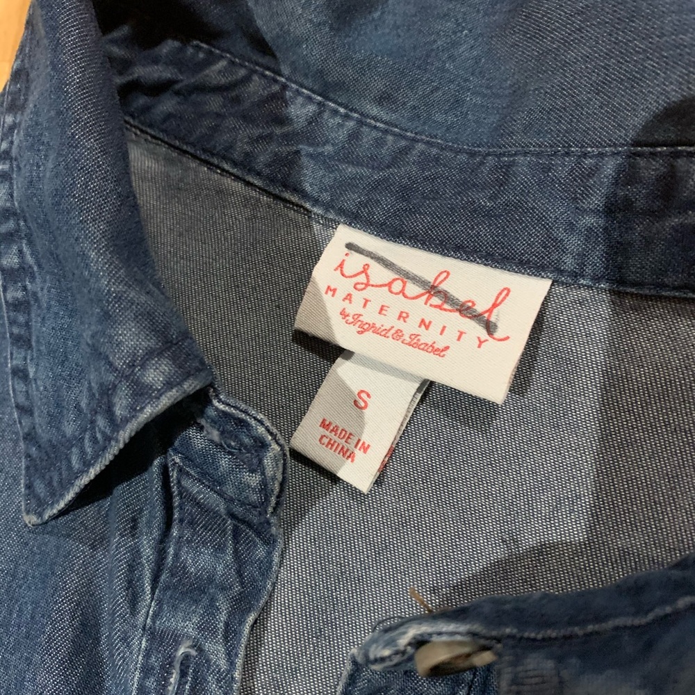 Isabel maternity denim shirt dress - Picture 3 of 6